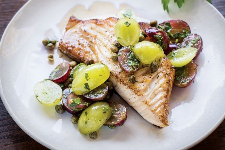 Sablefish Fillets with Grape and Caper Salsa