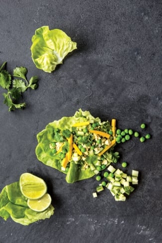 Green Curry Ground Tofu Lettuce Cups