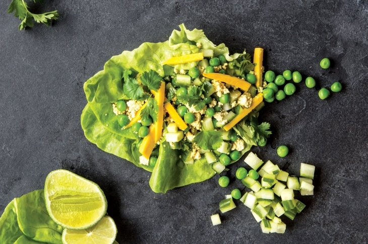 Green Curry Ground Tofu Lettuce Cups