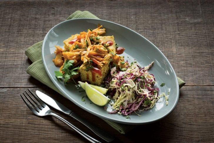 Pulled Jackfruit With Slaw and Gluten-Free Cornbread